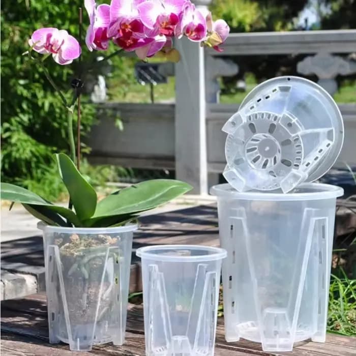 Pots à orchidées avec stémodes, respirants et à fentes, pour le jardinage et le contrôle des racines, pour Phalaenopsis, plantes feuillues et succulentes (1 à 4 pièces)