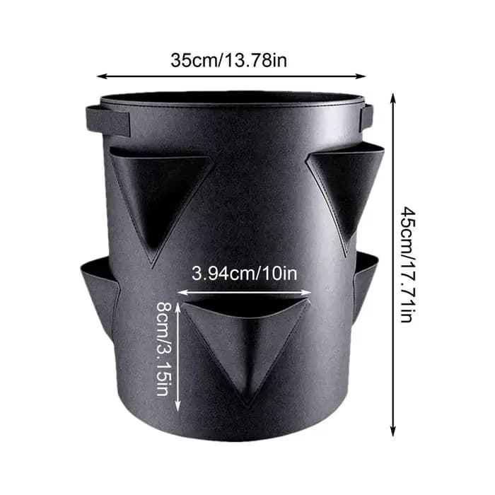 Sac de culture multi-bouche 7 gallons avec 6 poches latérales, sacs de plantation de fraises et de t