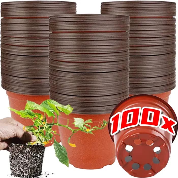 Pots de pépinière en plastique Flexible, 20-100x4 pouces, tasse de semis, conteneur de jardinage, pe