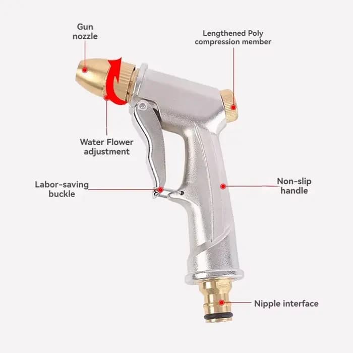 Pistolet pulvérisateur haute pression en laiton pour tuyau d'arrosage, lave-auto, arroseur de pelous