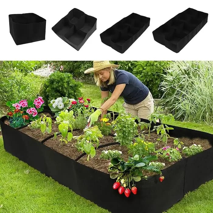 Sac de plantation de jardin en feutre Durable, outils de jardin multi-bascules, sac de culture rectangulaire, Pot de plantes de fleurs en plein air