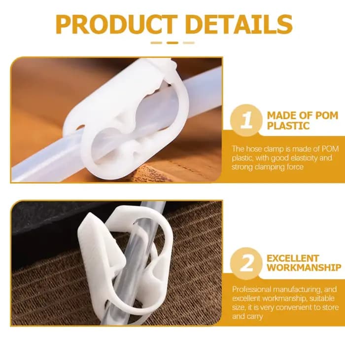 Collier de serrage en plastique Robert pour tuyau, contrôle de débit, arrêt d'eau, réglable, médical