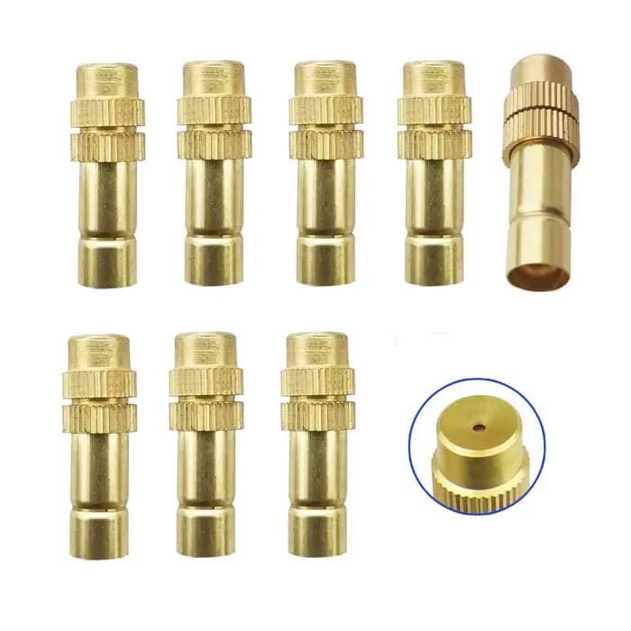 Kits d'atomisation de pulvérisateur en cuivre réglables, buses de 8mm de diamètre extérieur + connec