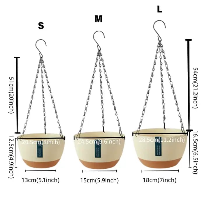 Pots d'arrosage auto-arrosage suspendus de qualité domestique