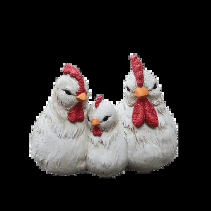 Pot de fleurs décoratif en forme de famille de poulets