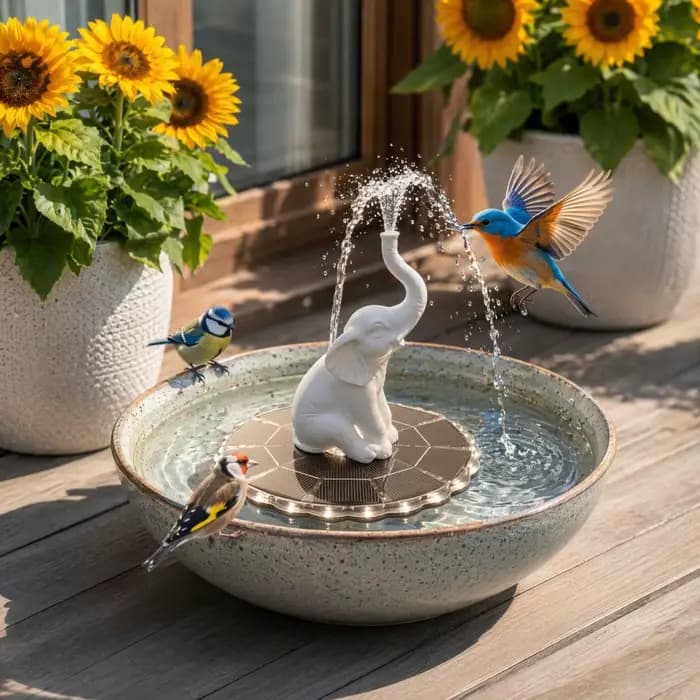 Fontaine solaire d'extérieur pour jardin, fontaine solaire avec lumières LED, fontaine flottante pour bain d'oiseaux, pompe solaire pour bassin de jardin