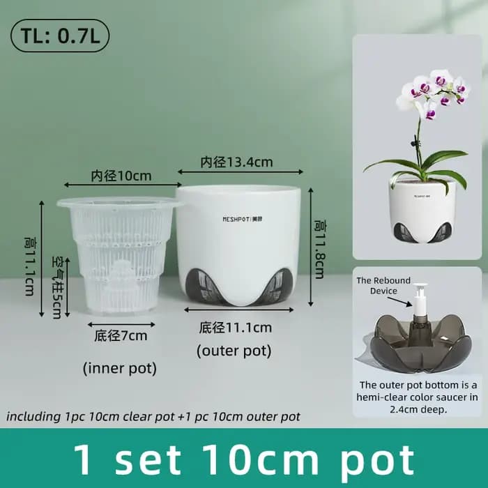 Meshpot-Pots d'orchidées en plastique transparent avec trous et S/05