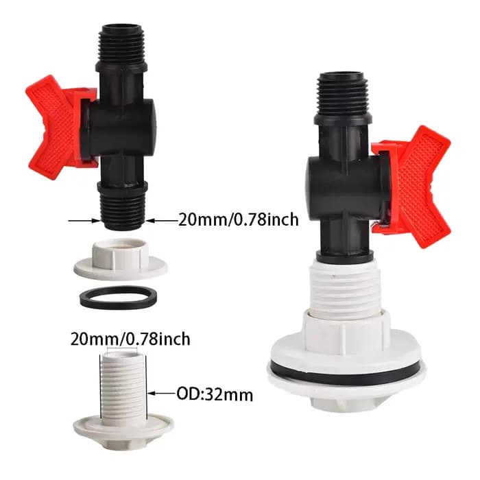Connecteur pour barils de pluie et étangs d'aquariums, raccord de cloison en PVC, remplacement d'eau