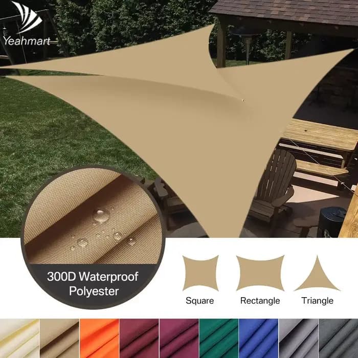 Abri solaire étanche 5x5x5/2x2x2M, Protection pare-soleil triangulaire, auvent extérieur, jardin, Pa