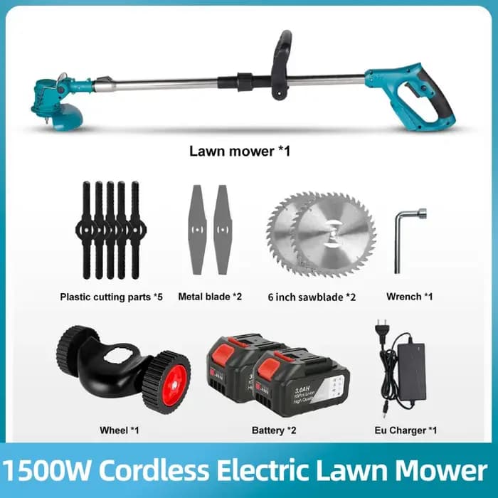 Makita – tondeuse à gazon électrique pliable et réglable, longueur 100-135cm, coupe-herbe de jardin
