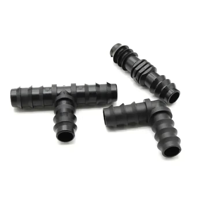 Tuyau en PE pour serre, 16 20 25mm, bouchon coudé droit en T, raccord de tuyau d'irrigation, Micro S