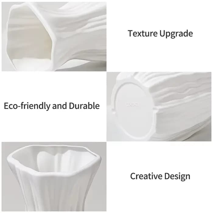 Vases en plastique style crème pour plantes et fleurs