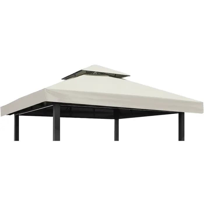 Toit de Remplacement pour Gazebo Pavilion, 3x3m, Double Couverture de Protection Imperméable pour Ja