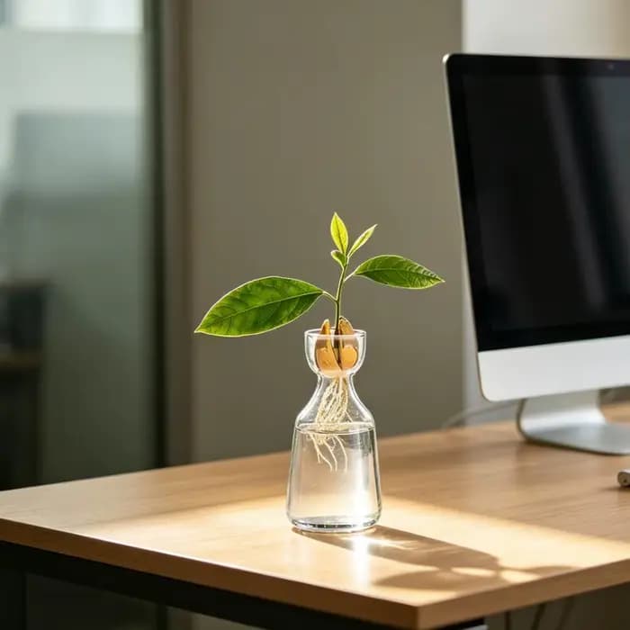 Vase de démarrage pour avocatiers - Cultivez votre propre arbre à avocat - Pot de plantation unique en verre pour les
