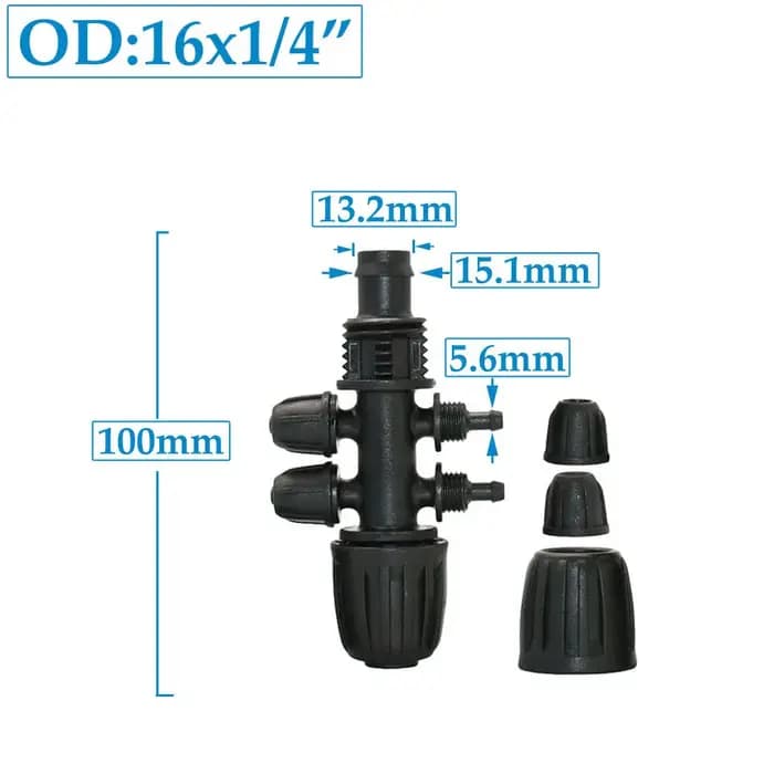 Connecteurs de tuyaux PE 16mm 20mm à 1/4 "