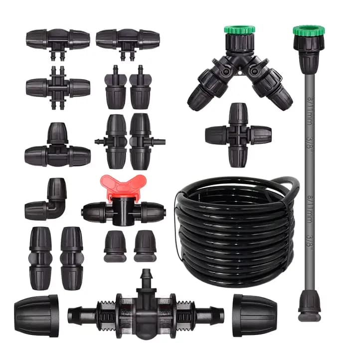 Connecteur de tuyau d'arrosage 3/8 "avec capuchon de verrouillage, Joint barbelé de 8/11 à 4/7mm, ex