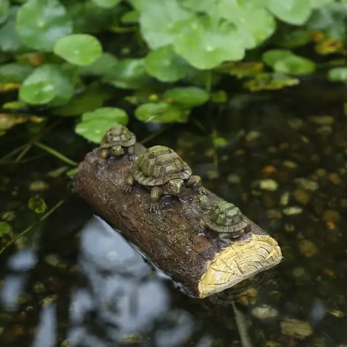 Charmante Statue de jardin de tortue flottante, Figurine d'animal en résine rustique pour décor d'ét