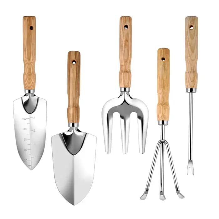 Ensemble d'outils de jardinage professionnels 5 pièces en acier inoxydable