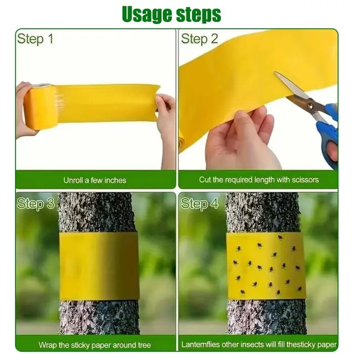 Bande adhésive Double face pour barrière contre les insectes, piège collant jaune étanche efficace c