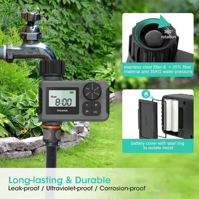Insoma – minuterie d'eau automatique, système d'arrosage Intelligent, minuterie d'arrosage, équipeme
