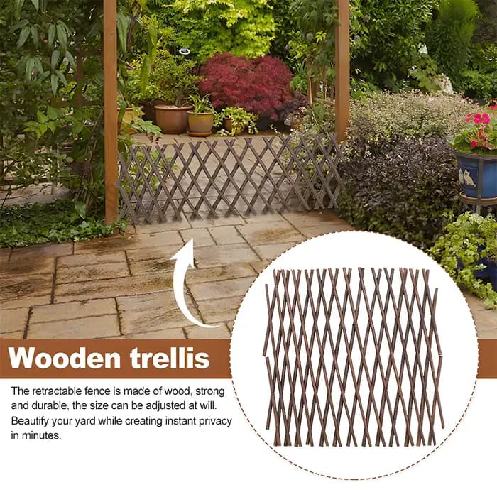 Écran de confidentialité en treillis extensible pour jardin, clôture en bois, plantes grimpantes, Su