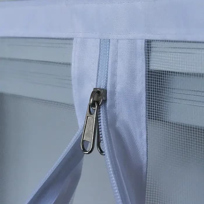 DTGJ-Moustiquaire Fenêtre avec Fermeture Éclair, Écran de Porte Blanc, Taille Personnalisée, Maille