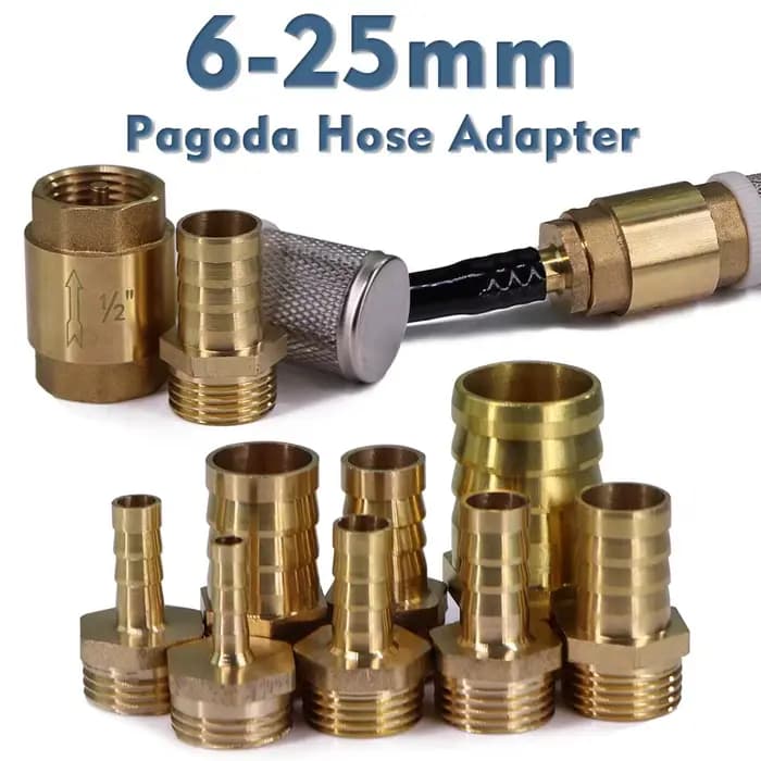 Adaptateur de tuyau de clapet anti-retour pagode 6-25mm 1/2 pouces avec filtre, Valve unidirectionne