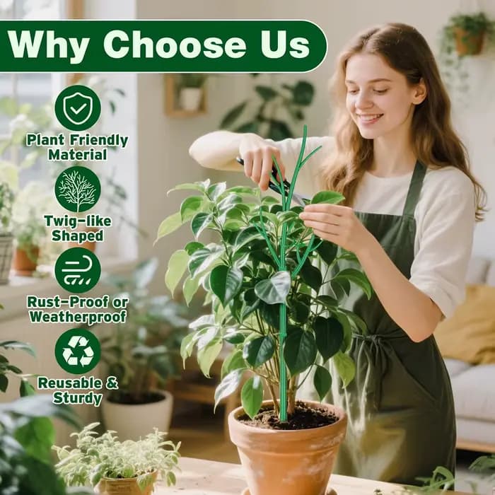 Piquets de Support pour plantes de 70cm, simulation de branche d'arbre réutilisables, Support d'esca