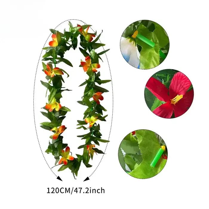 Feuilles vertes hawaïennes, lois en vrac pour fête Luau, décorations de fête à thème d'été, de plage, de vacances, 6 pièces/12 pièces