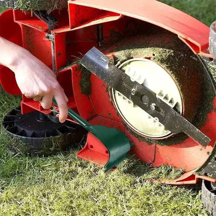 2026-Raclette de nettoyage pour tondeuse à gazon avec brosse et manche long ergonomique