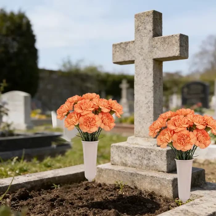 4 pots de fleurs commémoratifs avec trou d'insertion en plastique