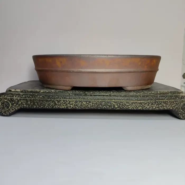 Pot de bonsaï non émaillé Yixing au bois de forme ovale