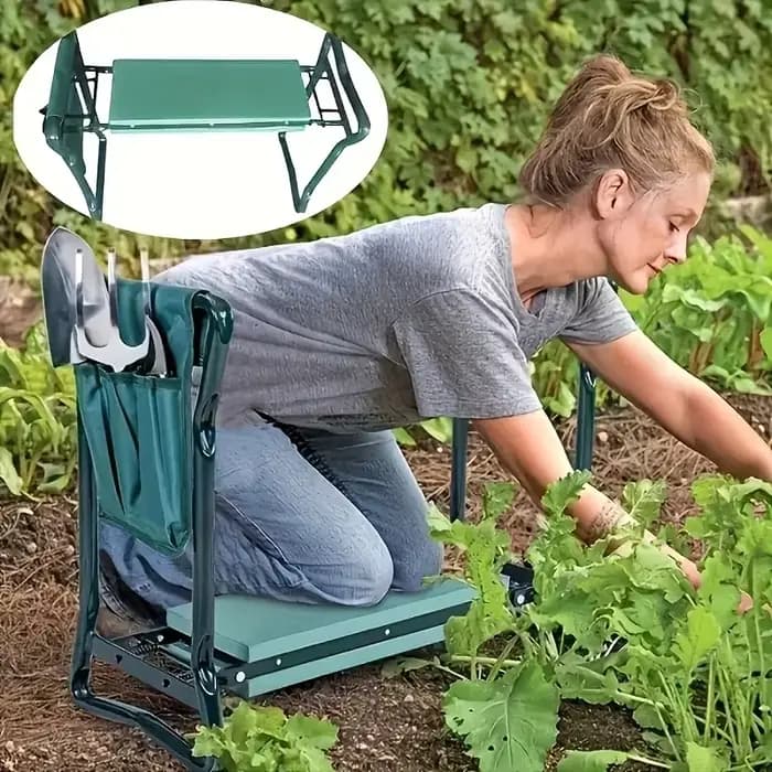 Coussin de jardinage avec 3 poches de rangement et cadre robuste