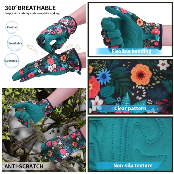 Gants de jardinage en cuir respirant pour femmes