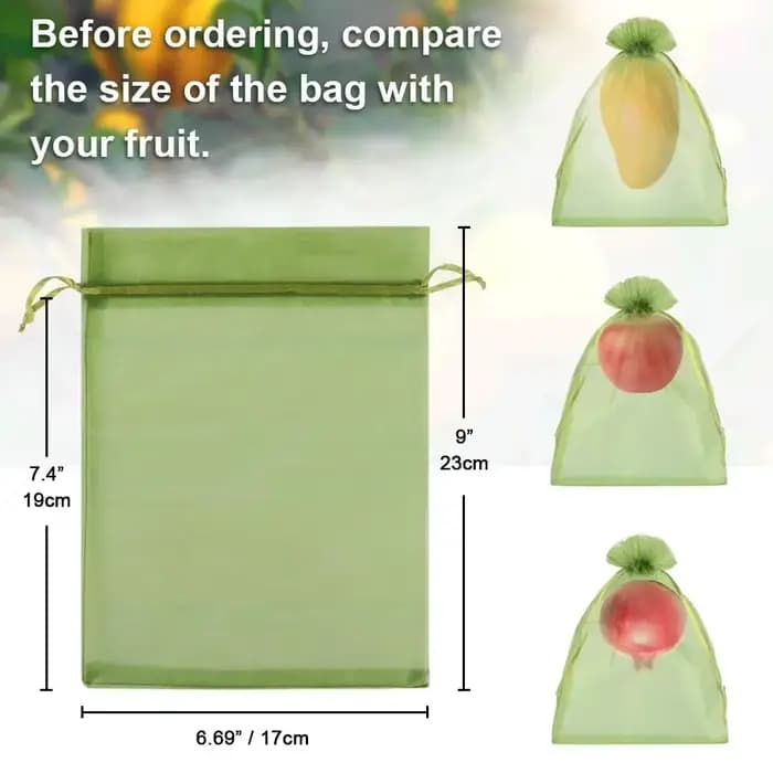 50/100 pièces Sacs de protection pour fruits avec cordon de serrage, sacs en filet anti-parasites po