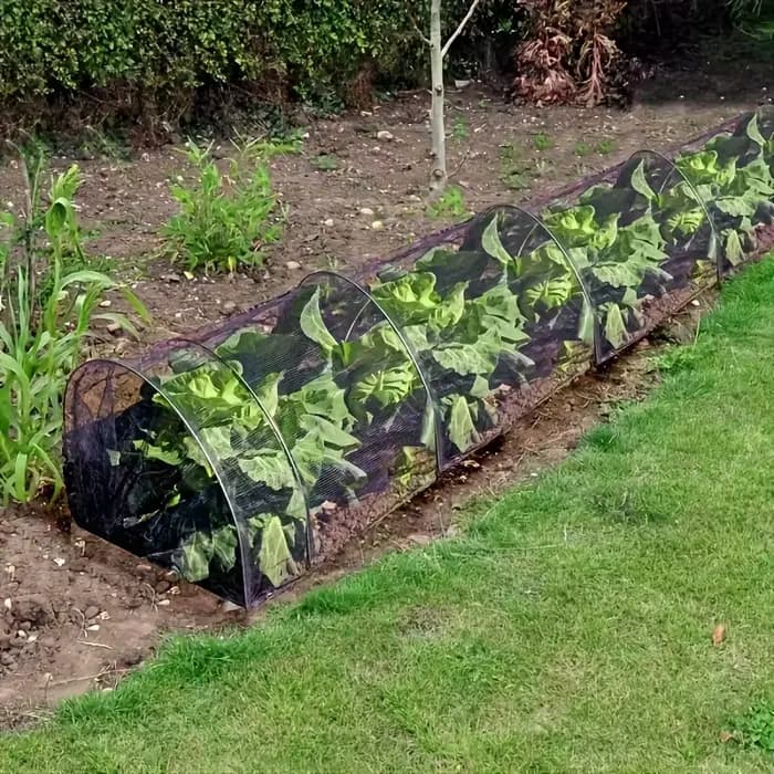 Tunnel pliable en maille noire, Protection UV, barrière contre les oiseaux et les insectes pour ferm