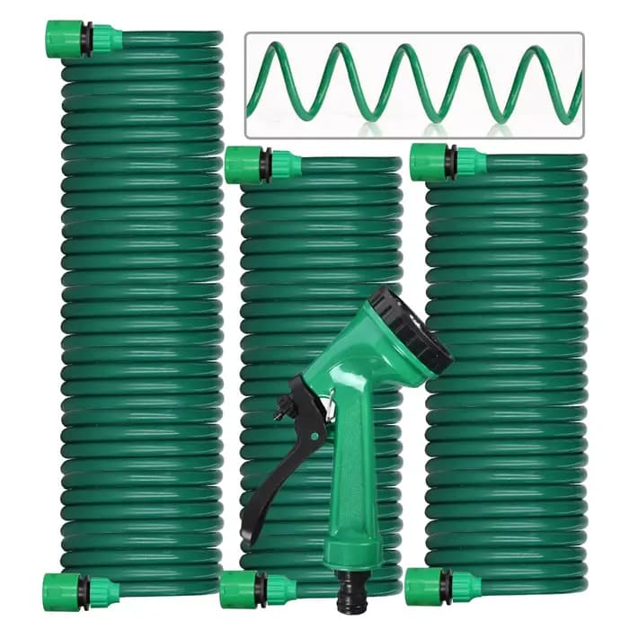 Tuyau d'Arrosage Rétractable artificiel astique de 7.5, 10, 15 ou 20m, Tuyau de user inage à Ressort