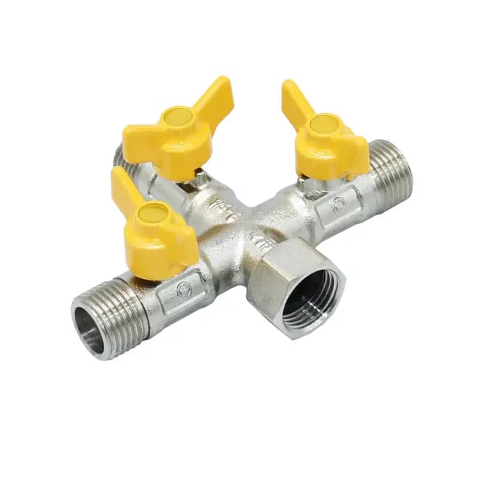 Tuyau de robinet d'arrosage en laiton, filetage 1/2 ", 2/3 voies, séparateur d'eau, connecteur Y, Va