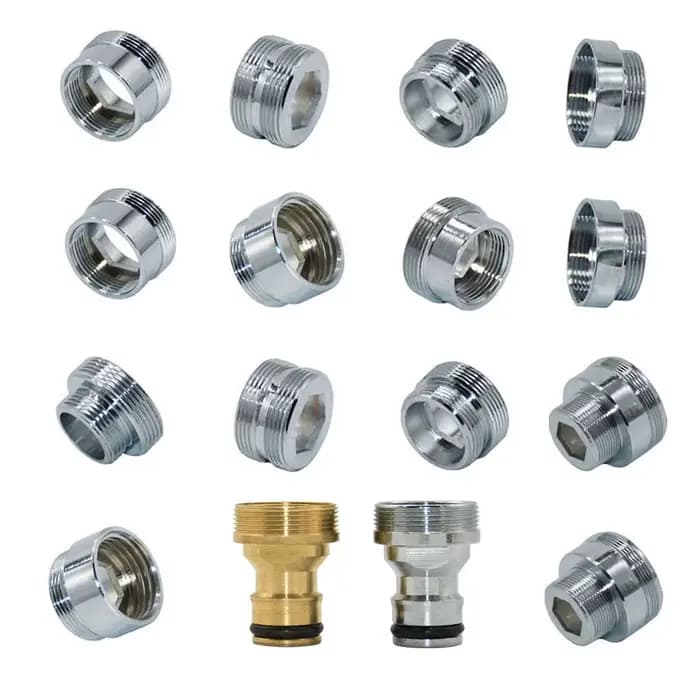 Coupleur de robinet d'eau en laiton argenté 1/2 "à M16 M18 M20 M22 M24 M28, connecteur fileté, racco
