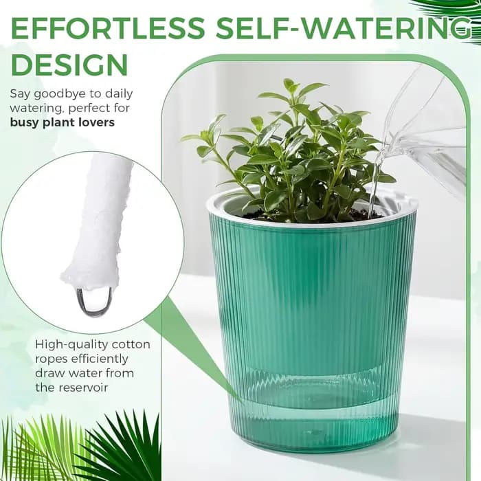 Pots auto-arrosants transparents pour plantes d'intérieur, pots auto-arrosants anti-putrescence pour