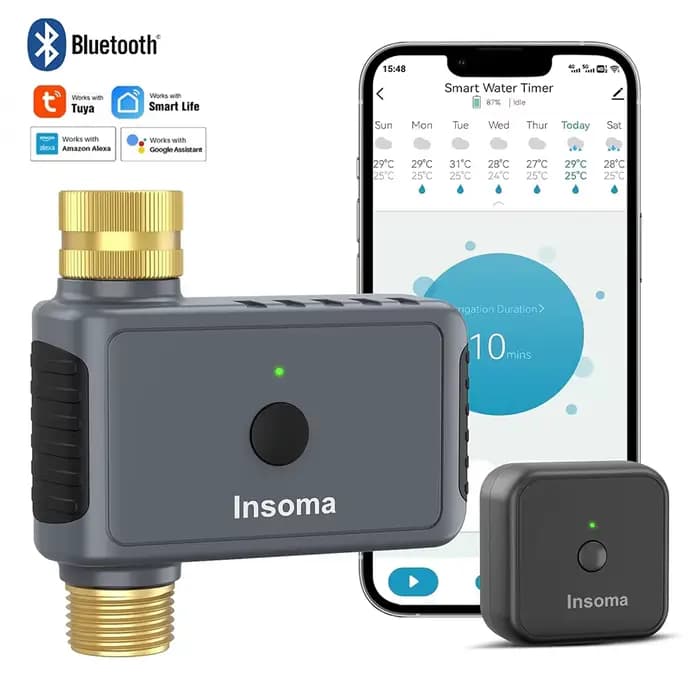 Insoma – minuterie d'arrosage automatique Wifi, avec minuterie d'eau de jardin pivotante en laiton,