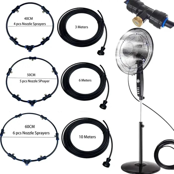 Système de brume d'anneau de ventilateur, anneau de refroidissement de brumisation de 1/4 pouces ave