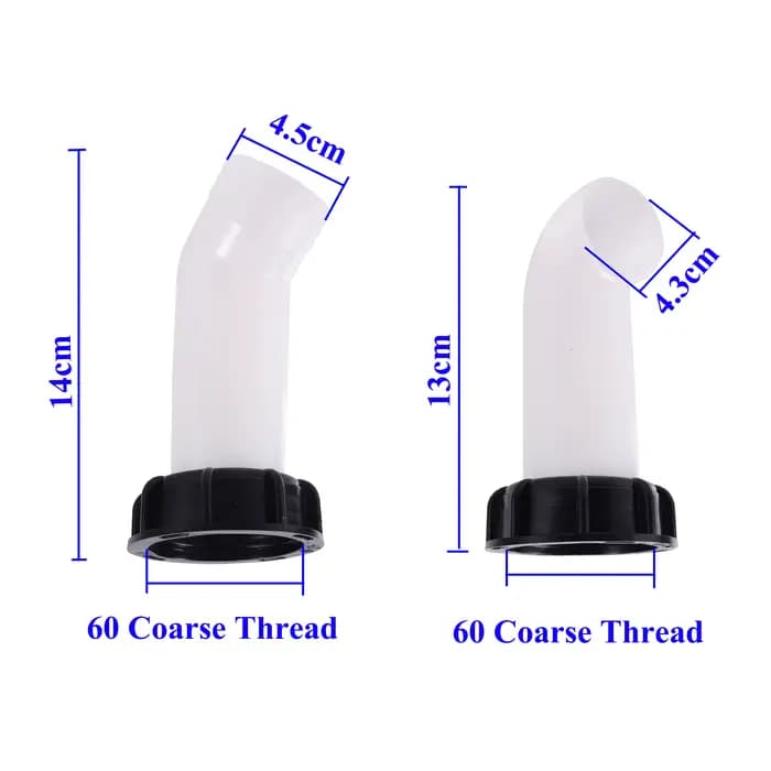 Tube de dérivation de Drainage de réservoir d'eau, bec de vidange 45mm 43mm, accessoires de Valve de