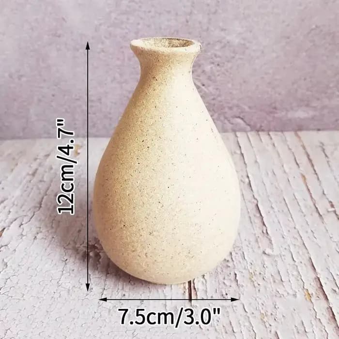 Vase à Fleurs en Bois Rétro Décoratif de Table