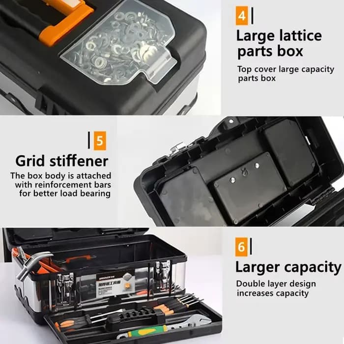 DIVEDEER 14/17/20 pouces boîte à outils multi-tailles double organisateur d'outils avec poignée