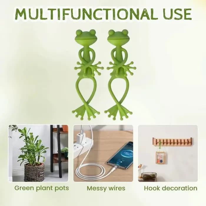 Attache de câble réutilisable en forme de grenouille, 13cm, mignon, torsadé décoratif, Support pliab