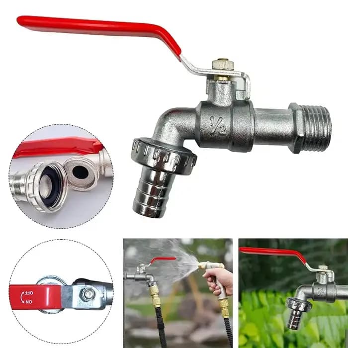 Robinet d'irrigation de jardin en laiton 1/2 pouce pour réservoir IBC, vanne de sortie unique, acces