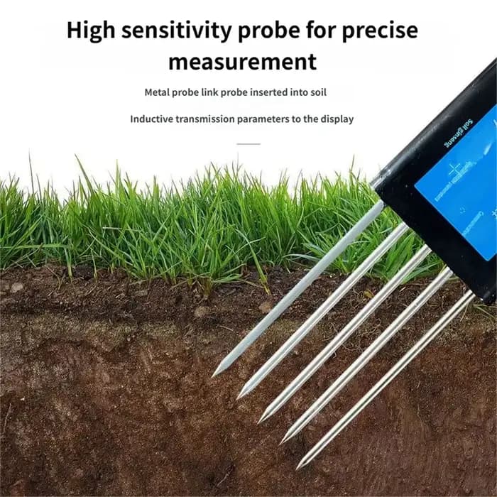 Testeur de sol de haute qualité PH EC mètre 8 en 1 avec 5 broches mesure température humidité NPK dé