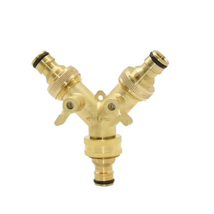 Séparateur de tuyau d'eau de jardin à 4 voies en laiton avec filetage 3/4 ", robinet de jardin Shunt