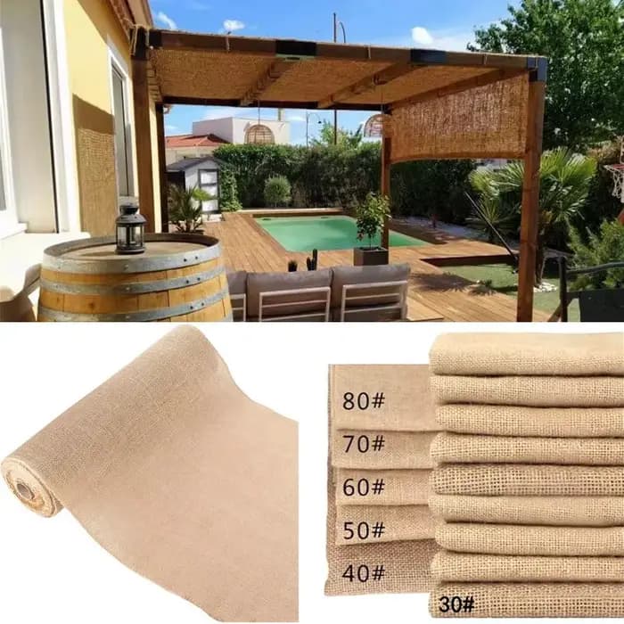Filet pare-soleil en toile de Jute naturelle, largeur 1.6m, bricolage, Gazebos, voile pare-soleil, b